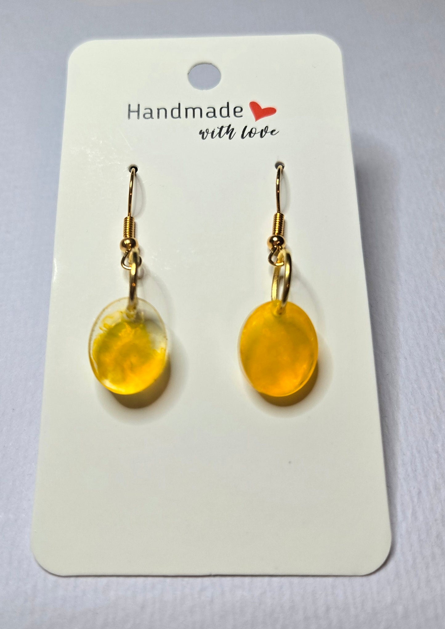 Yellow Drop Earrings Resin