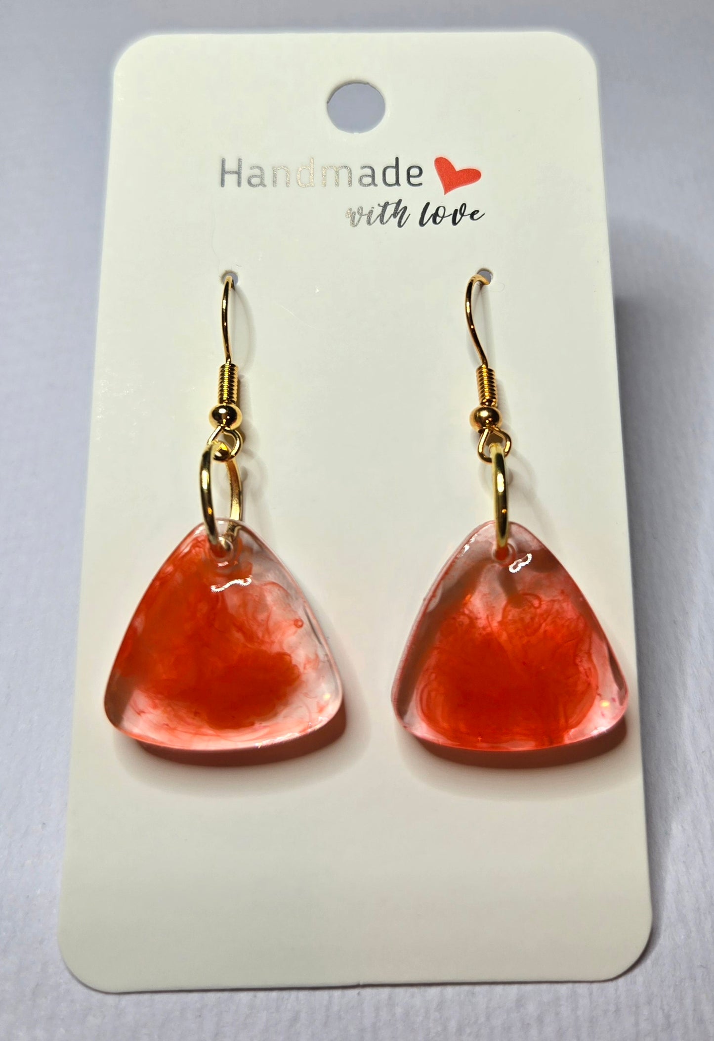 Red Drop Earrings Resin