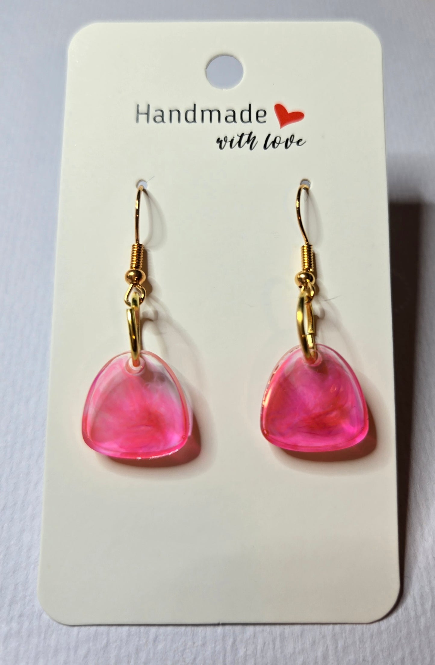 Pink Drop Earrings Resin