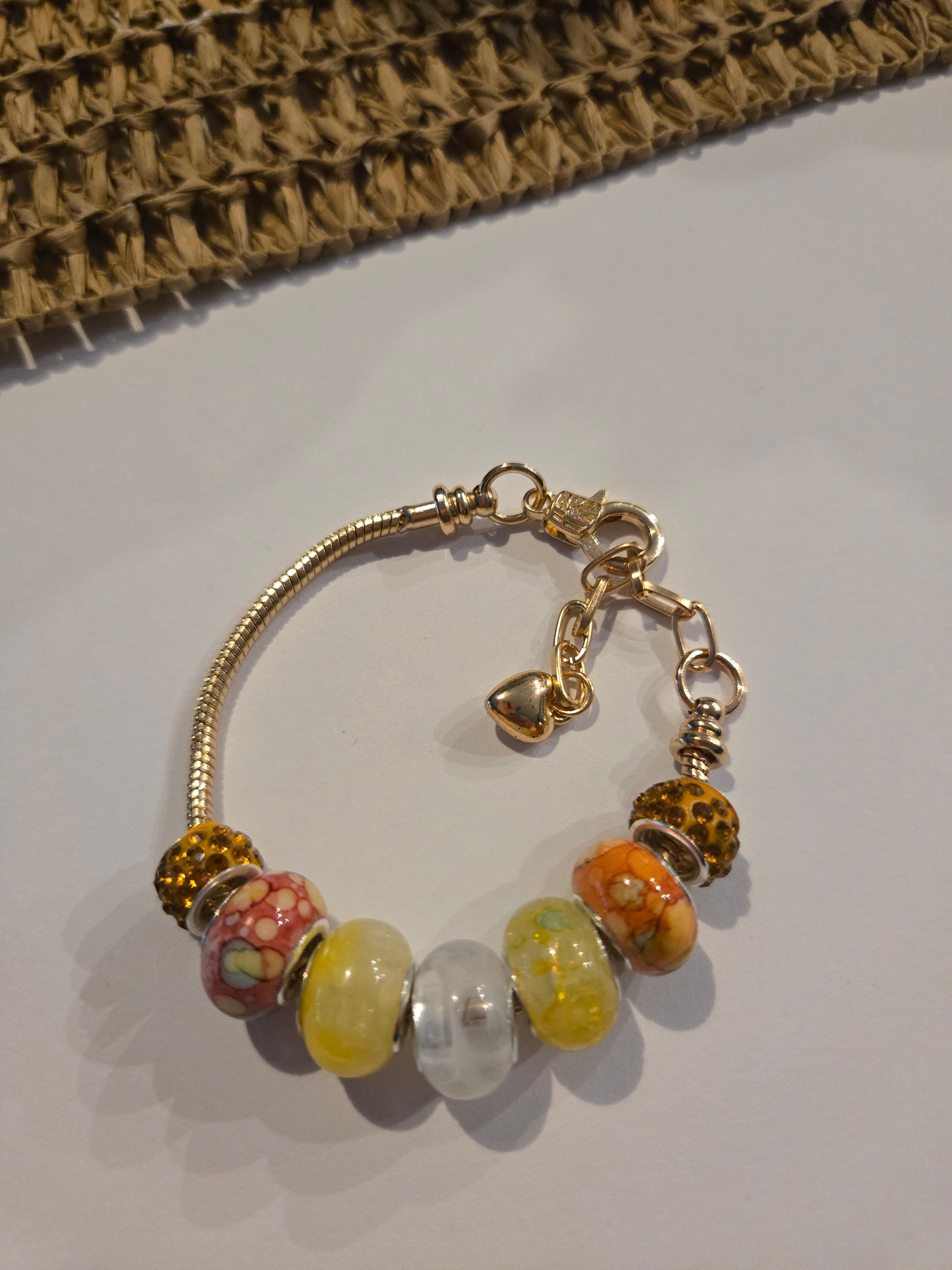Gold Charm Bracelet Warm Tones