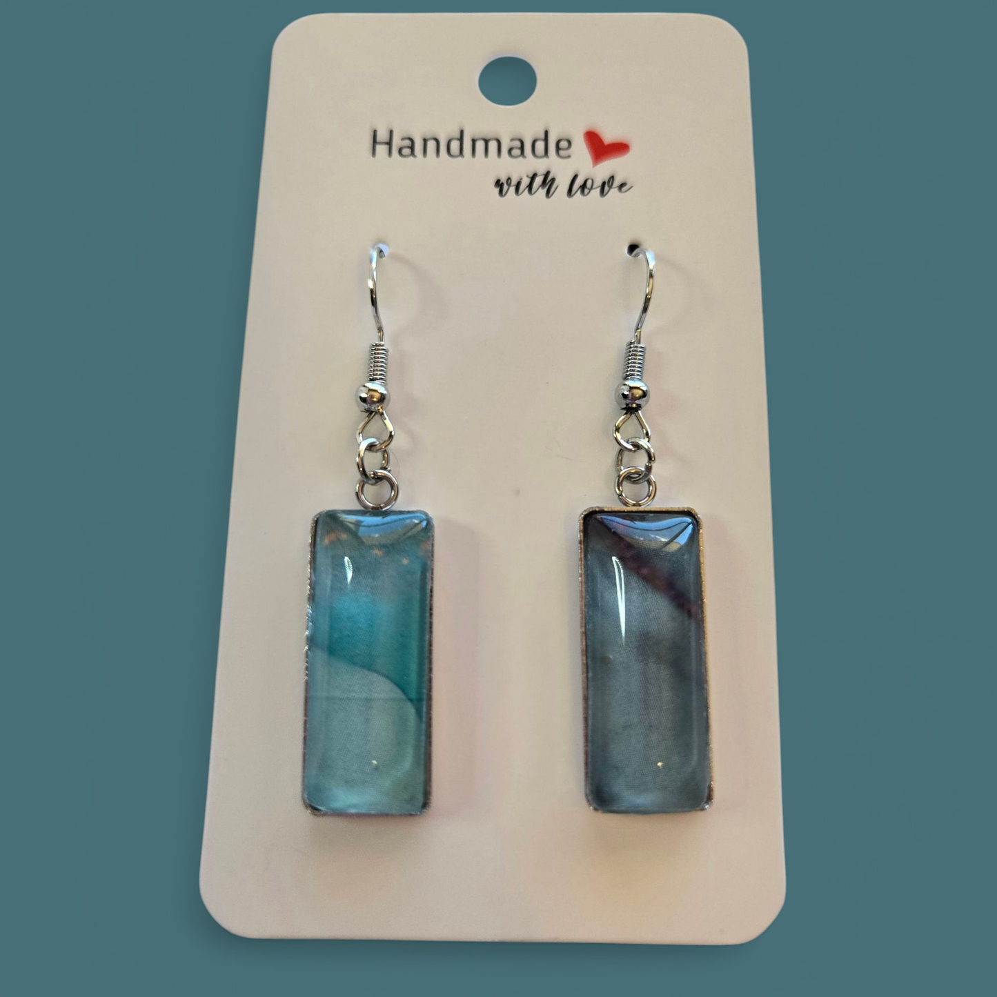 Blue Resin Drop Earrings