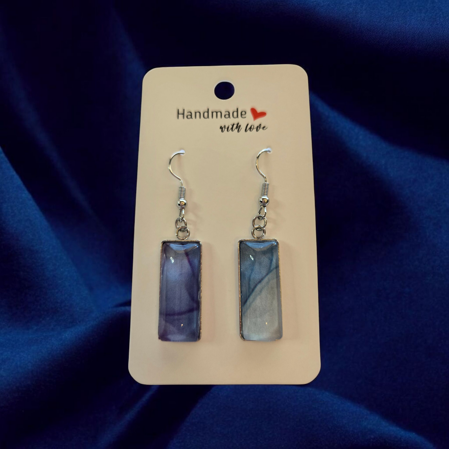 Blue Resin Drop Earrings