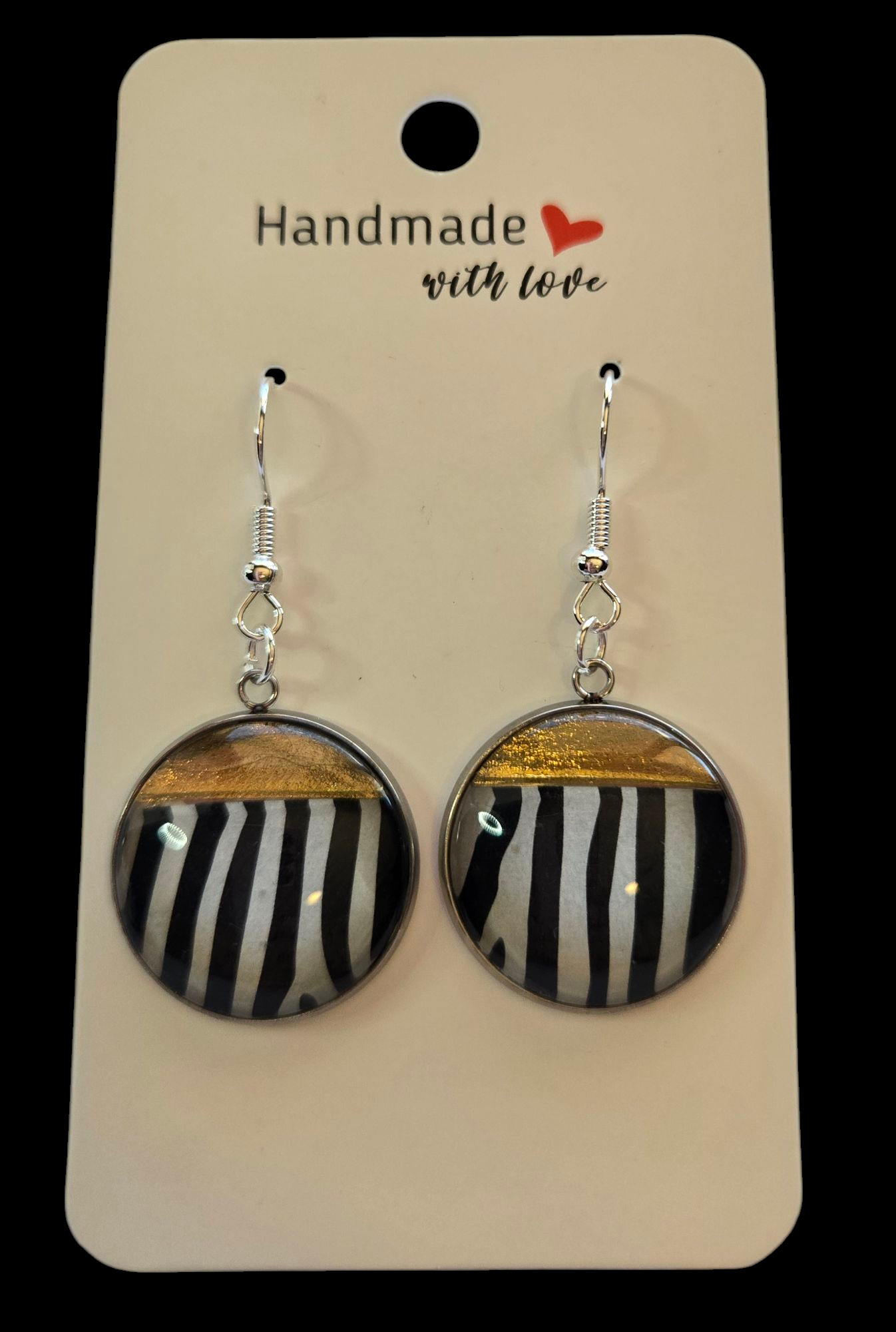 Zebra Print Resin Drop Earrings