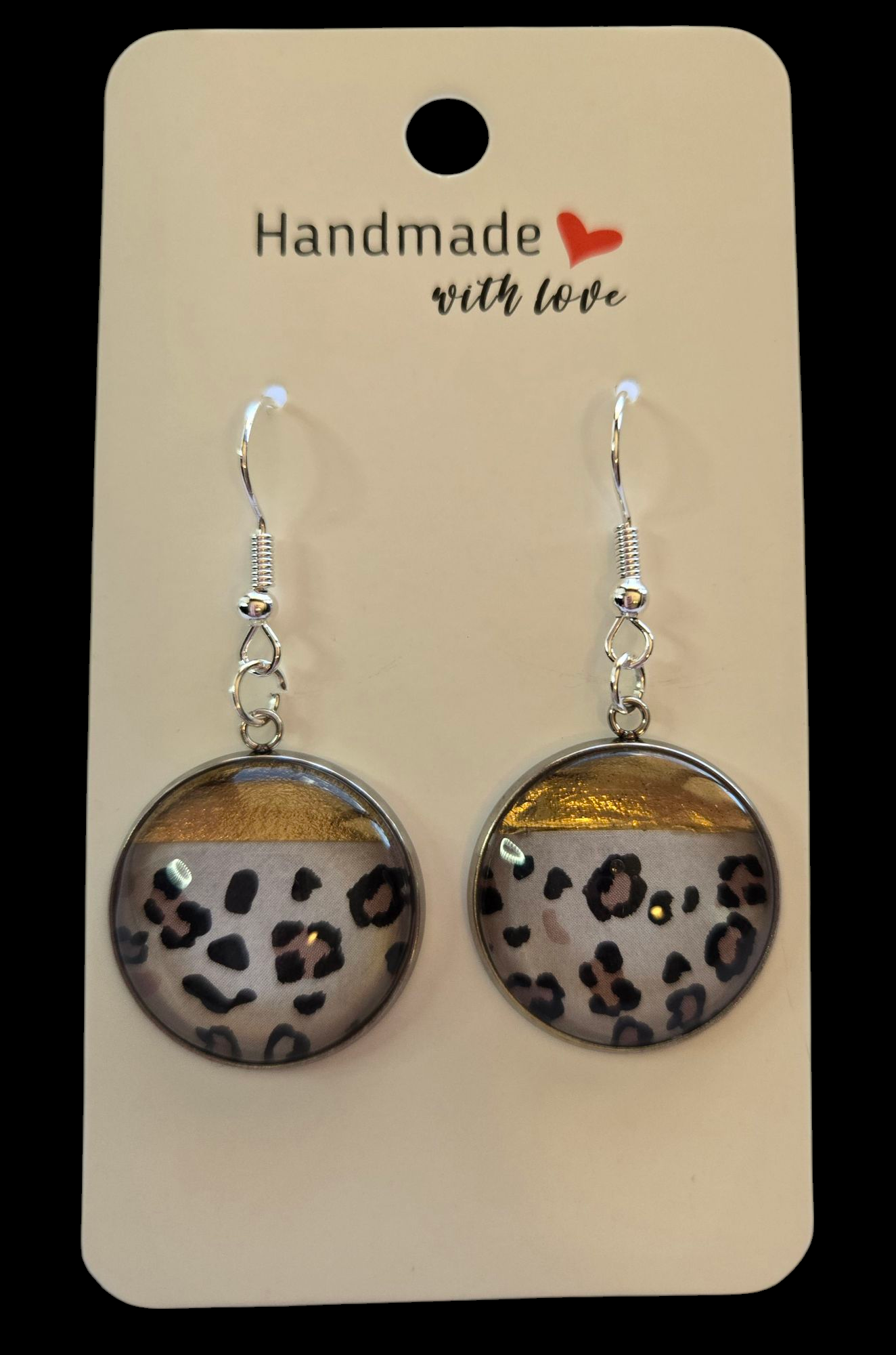 Leopard Print Resin Drop Earrings