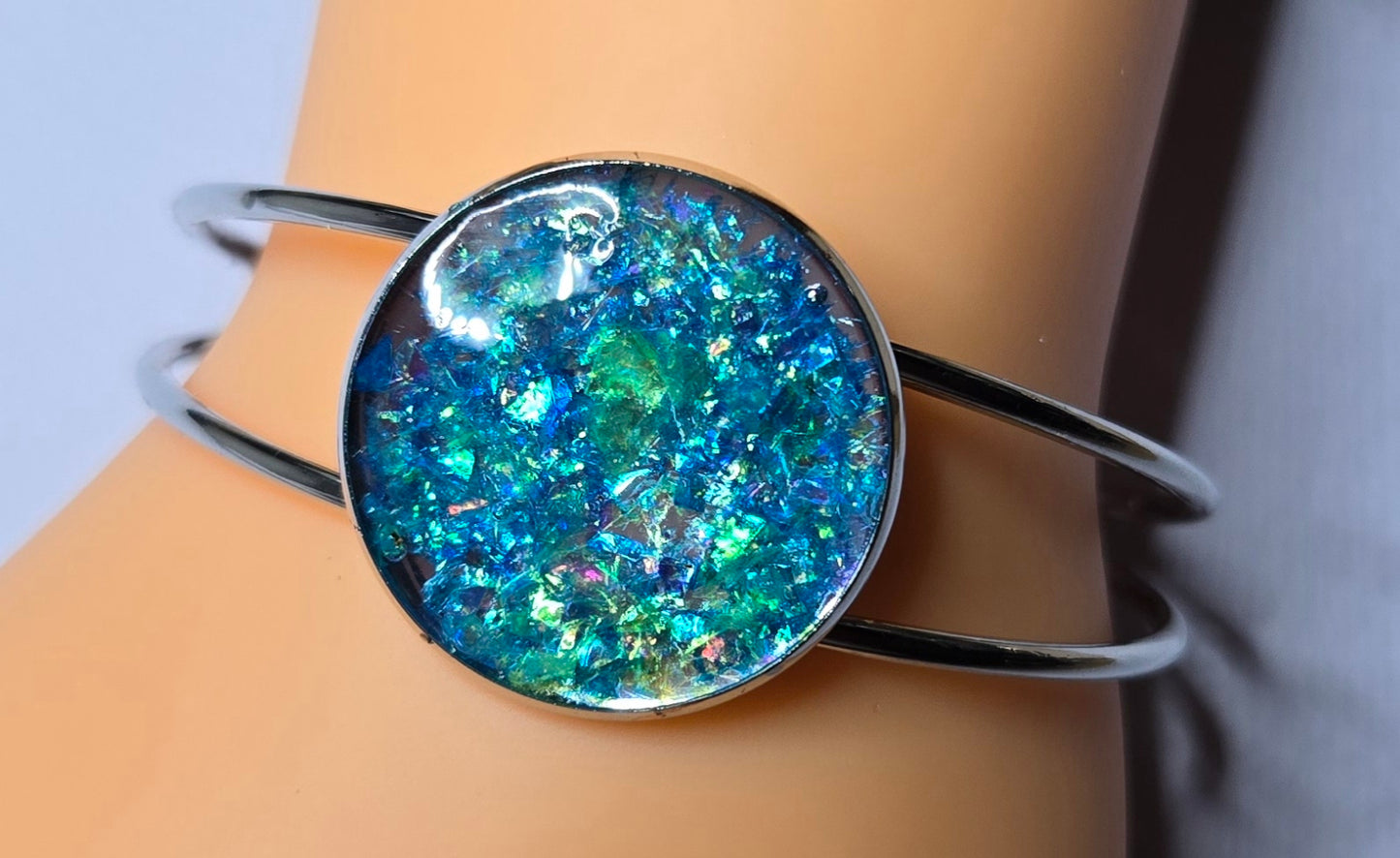 Blue Green Resin Bracelet