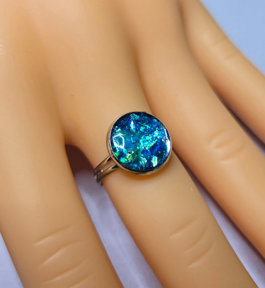 Blue Green Resin Ring