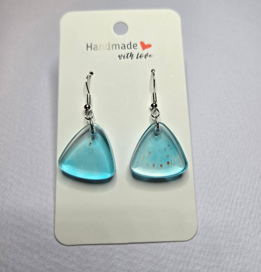 Blue Resin Drop Earrings