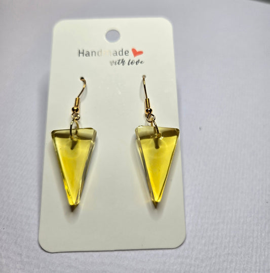 Yellow Resin Drop Earrings
