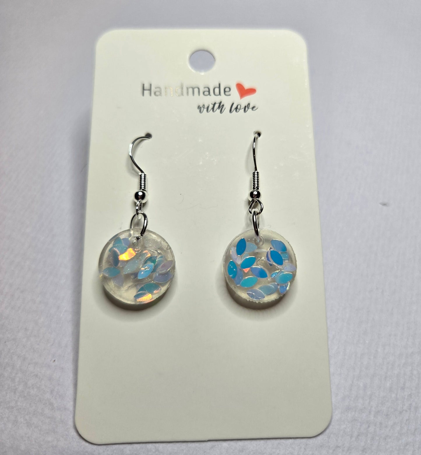 Blue Resin Drop Earrings