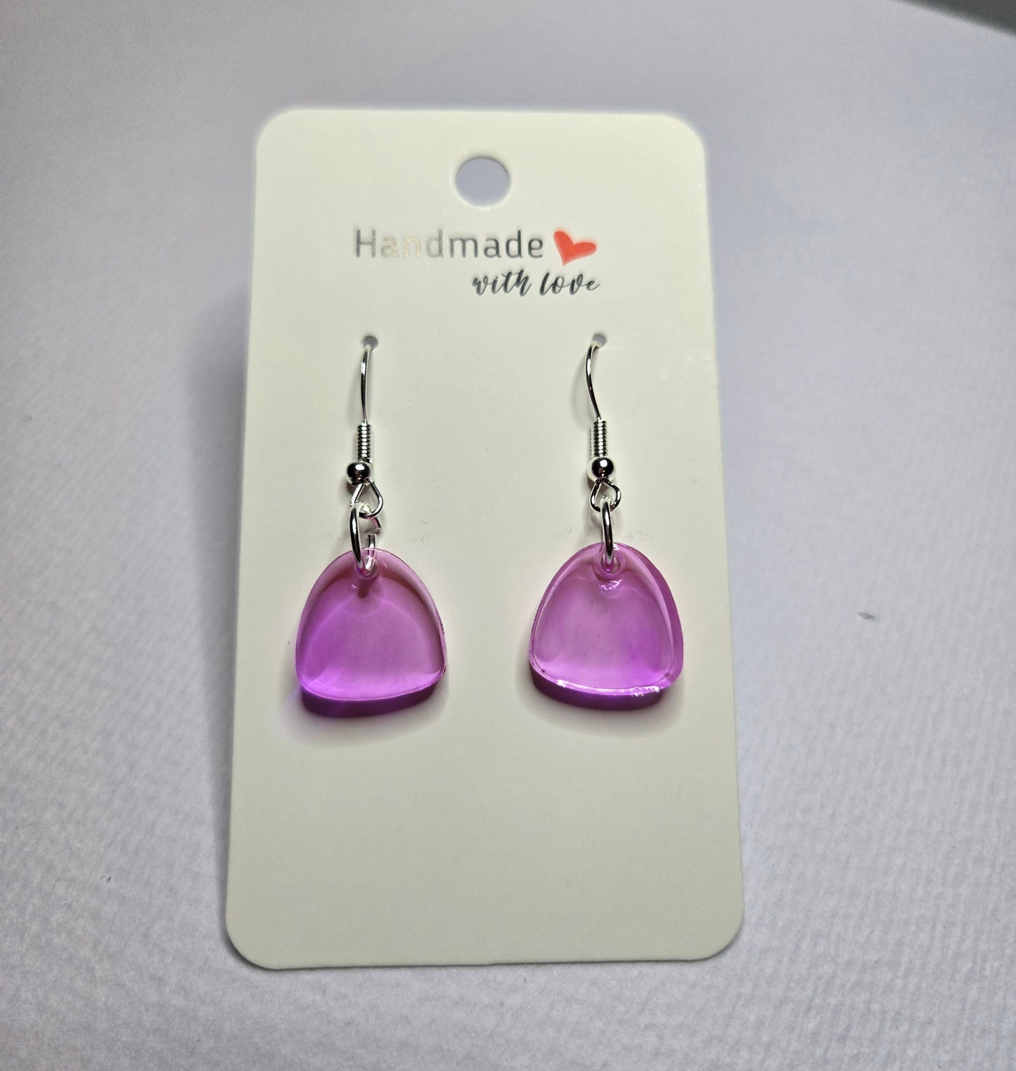 Pink Resin Drop Earrings