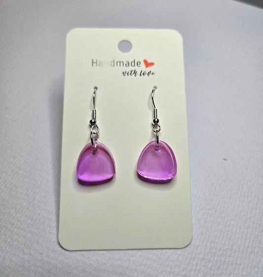 Pink Resin Drop Earrings