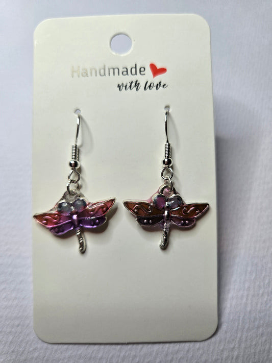 Dragonfly Resin Drop Earrings