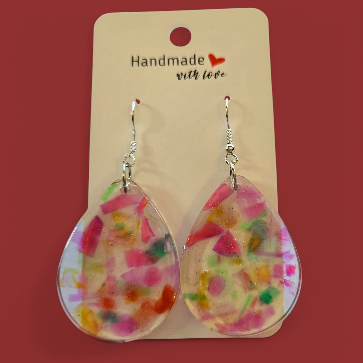 Coloured Resin Drop Earrings